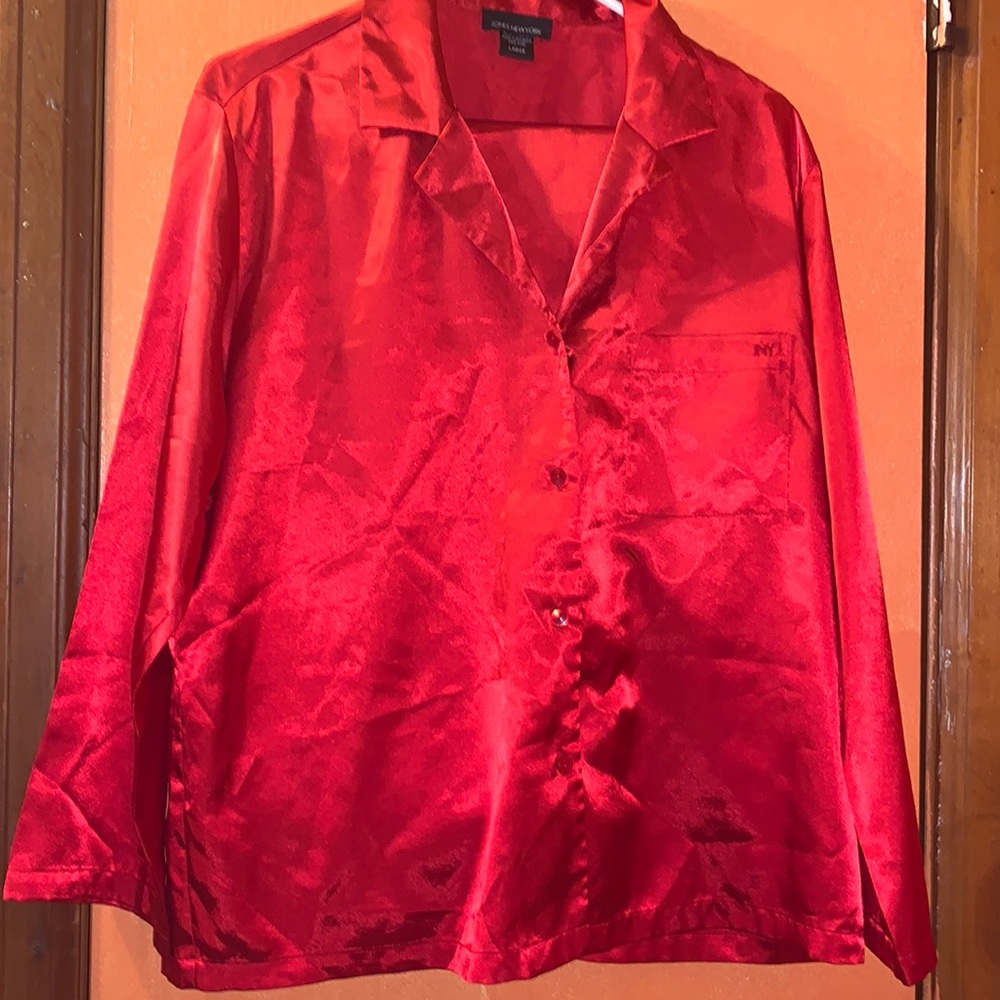 JONES NEW YORK 2 piece Sleepwear Size Large pants n button down shirt